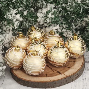 Набор шаров "Жемчужный орион" пластик d-6см 8шт золото 3249218 *1