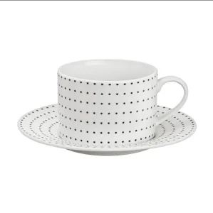 Чайная пара Esprado "Puntos" 220мл 15,8см костяной фарфор PUN022WE303 *1