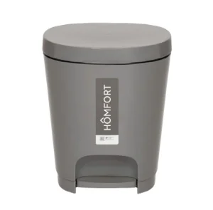 Ведро круглое 8л серое с педалью "YUTO" ЭП 825572 (Элластик-Пласт) *1