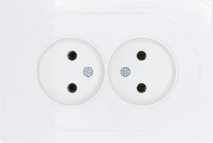 Розетка 2-м OSEN б/з ПБТ белая Lezard 743-0200-127BPCH *1/10/120
