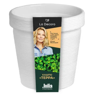 Кашпо д/цветов пласт. "Терра" 3,57л белый КШ-9095 (La Decoro) *1
