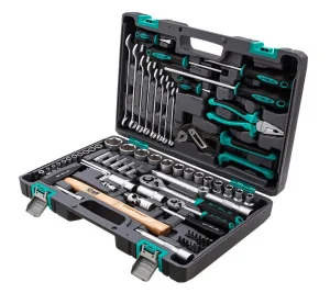 Набор инструментов 76 предм. 1/2", 1/4", CrV, пласт. кейс Stels 14104 *1