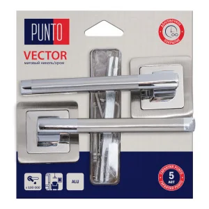 Ручка раздельная Punto LM/A K.QR52.VECTOR/HD SN/CP-3 мат. никель/хром 45743 *1