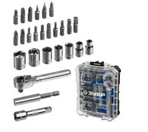 Набор трещотка с насадками 26 предм., система стыковки Z-БОКС,Зубр Компакт Профессионал 25172 *1