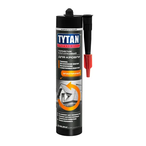 Герметик каучуковый д кровли Professional коричневый 310мл 19112 91691 (Tytan)  12 (-30)