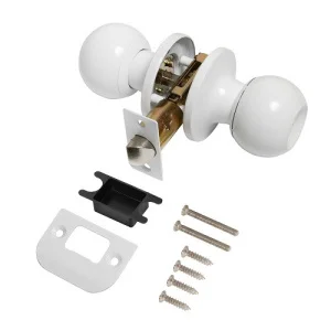 Ручка-защелка PUNTO DK672/BL WH-BK 49503 с фиксатором белый