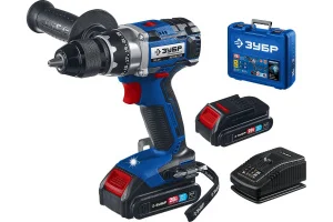 Дрель-шуруповерт аккум. Т7 20В, 70Нм, 2 АКБ (2Ач), бесщеточная, кейс Зубр Профессионал DB-201-22 *1