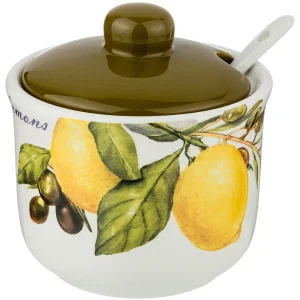 Сахарница С Ложкой Agness "Лемон Три" 10*9,5 См 300 Мл (Кор=36Шт.)