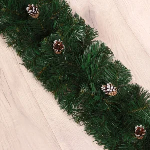 Гирлянда хвойная "Каминная" шишки серебро d-30 см длина -160 см  9246850