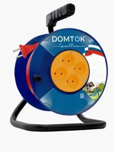 Удлинитель на пластик. катушке 4х30м с/зазем. 16А IP20 4кВт ПВС 3х2.5 2462 (Domtok) *1