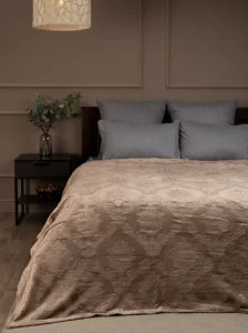 Плед фланель тиснёный 200х220см TF FNE BR2 2022 d-дамаск 18-1017