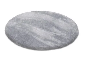 Коврик плюшевый SHAHINTEX D-99см круг серый 02 S *1