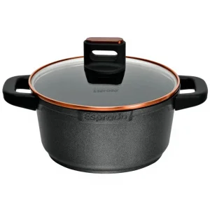 Кастрюля с крышкой 4,5л 24см литой алюминий бронзовый обод Durata Esprado DRTT24BE101 *1