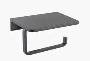 Держатель д/туалетной бумаги с полкой "Болеро" черный матовый 102388 (Zenfort) *1