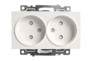 Розетка 2-м "Катрин" с защитной шторкой (механизм) б/з 250В 10А белый GLS10-7113-01 Stekker *1