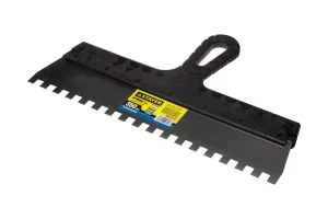 STAYER  PROFlat, 350 мм, зуб 10 х 10 мм, пластиковая ручка, зубчатый, нержавеющий фасадный шпатель,