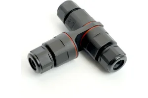 Соединитель-коннектор 3-контактный на 3 выхода с СМК221 пружинным контактом IP68 черный LD541 STEKKE