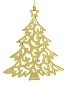 Украшение подвесное Ёлочка резная в золоте 0,3х10х12см арт.89059 *1
