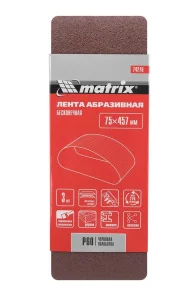 Лента абразивная на тканевой основе бесконечная Р60 75х457мм уп-3шт Matrix 74276 *1/100