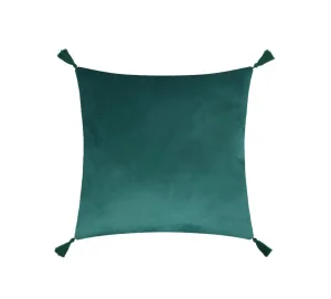 Чехол на подушку с кисточками Этель цвет зеленый, 45х45 см, 100% п/э, велюр 9714594