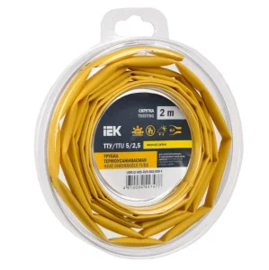 Трубка термоусадочная ТТУ нг-LS 5/2.5 желтая (упак 2м) UDR12-005-D25-002-K05-T IEK