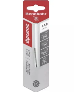 Сверло по металлу ЦХ, 1.0х34мм, HSS-G, P6M5, уп-2шт. Rennbohr Dynamic Card 675010 *1