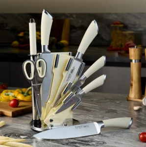 Набор Ножей Agness Нжс На Пластиковой Вращающейся Подставке 8 Пр. (Кор=6Набор.)