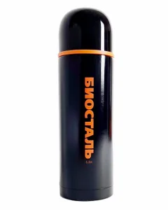 Термос "Биосталь-Спорт"" с узкой горл. и  круг.кр.,черный, 1л. NBP-1000C *1