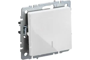 Выключатель 1-кл СП "Brite" ВС10-1-1-БрБ 10А с индик. механизм белый IEK BR-V10-1-10-K01