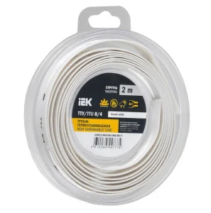 Трубка термоусадочная ТТУ нг-LS 8/4 белая (упак 2м) UDR12-008-004-002-K01-T IEK