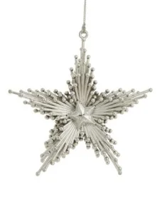 Украшение подвесное Звезда ажурная в серебре 11x4,5x12см арт.81968 *1
