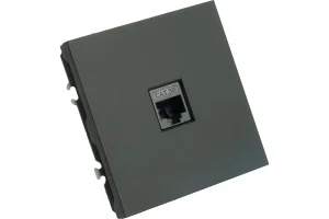 Розетка компьютерная 1-м "Эмили" RJ-45 (механизм) черный уголь soft touch RST00-5117-05 Stekker *1