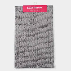 Коврик для ванны Букли длинные 50х80см, светло-серый, длина букли 2см 9679491