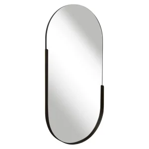 Зеркало интерьерное настенное в овальном корпусе из металла 80х40см чёрный 8040-Zm1 *1