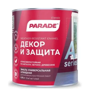 Эмаль PARADE А3 Декор и Защита база А глянцевая 0,75л