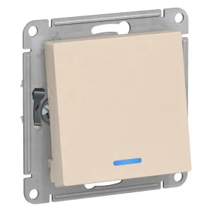 Механизм переключателя 1-кл. СП AtlasDesign 10А IP20 (сх. 6а) 10AX с подсветкой беж. SchE ATN000263