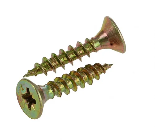 Саморез универсальный, потай, шлиц Pz, жёлтый цинк 2,5х10 уп. - 25 шт. SteelRex