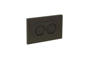 Розетка 2-м СП "Forte&Plano" FP326 10А без заземл. без защ. шторок безвинт. крепл. сер. IEK FP-R20-1