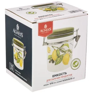 Банка Agness "Лемон Три" 9,5*13 См 470 Мл (Кор=36Шт.)