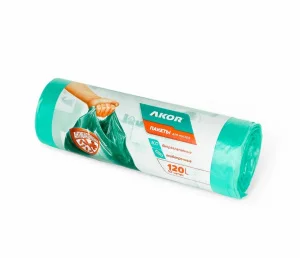 Мешки д/мусора 120л "АНТИБАК+БИО" 10шт, бирюзов, (205-107) *1/40