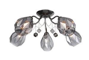 Светильник потолочный LV 9298/5 Макензи Черный хром Е14 40W Ø650 H250мм