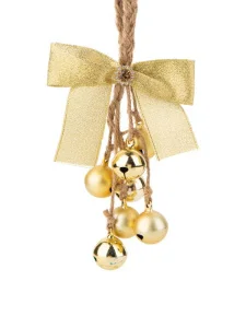 Украшение подвесное Золотой бантик (клипса) 14x8,5x4см арт.88647 *1