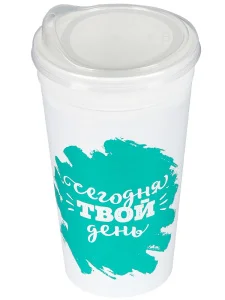 Стакан с крышкой 0,5л 