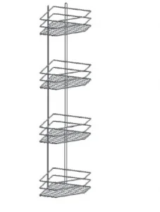 Полка угловая 4-яр трапеция хром 20х20х75,5см П0002235 *2/10
