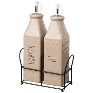 Набор для масла и уксуса Lefard "Crumpled" 2пр 400мл 6,5х6,5х24,5см 157-235 *1