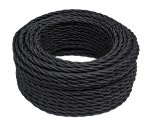 Провод ретро 2х1.5 матов. черн. (боб.50м) B1-424-73-50 Bironi *1
