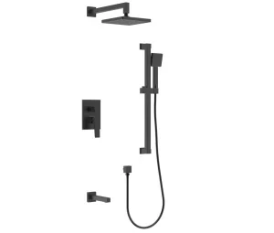 Душевой набор с верх. тропическим душем 1 реж. и руч. душем 2 реж. Rush Thira TR3635-60Black черный