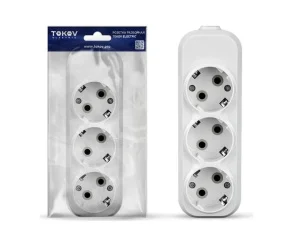 Колодка удлинителя 3-м 16А с заземл. АБС-пластик бел. TKE-C01-KU3-Z (Tokov Electric) *1