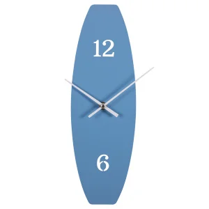 Часы настенные "Волна" из металла, 37х12 см, открытая стрелка, пастельно-синий Рубин 3712-002 *1