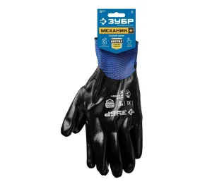 Перчатки Механик+ XL10 с полным нитриловым обливом, маслобензостойкие, 15 класс Зубр Профессионал 11279-XL *1